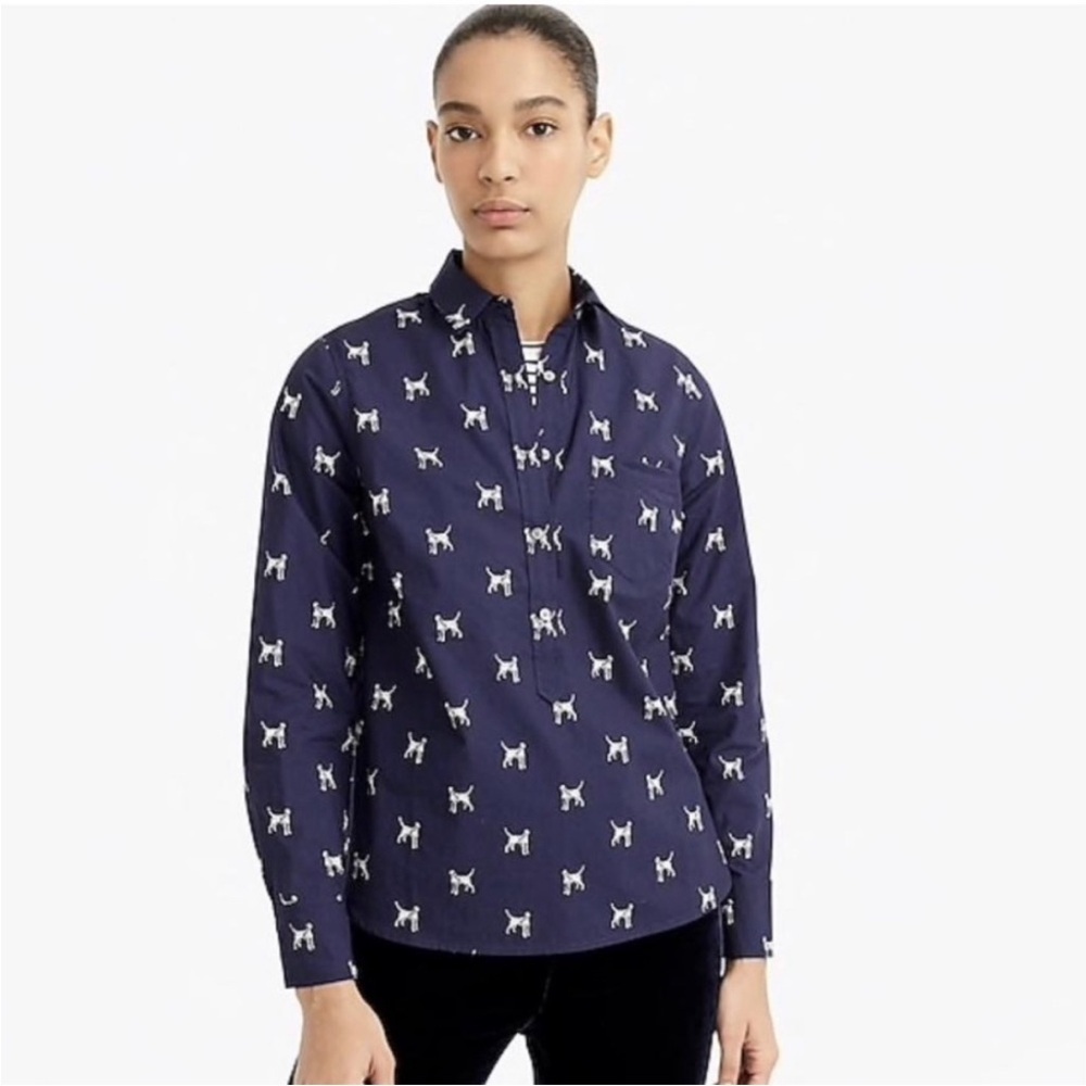 J. Crew Classic Popover In Dalmatians Print Size 6